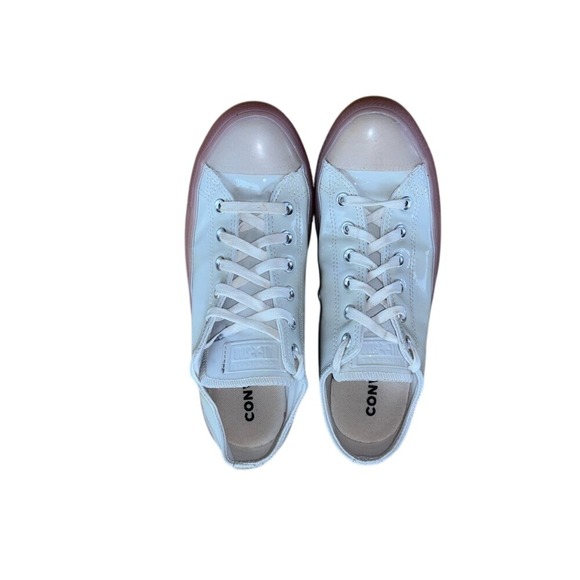 Converse Shoes - Converse Women's Low Top Sneakers in White with Pink Accent